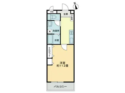 サンシャインビル(1K/3階)の間取り写真