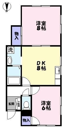 マチルド(2LDK/1階)の間取り写真