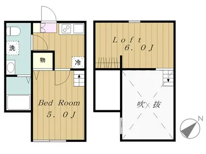 COZY HOUSE相模原 コージーハウスサガミハラ(ワンルーム/1階)の間取り写真
