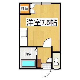 コーポ大友Ⅱ(ワンルーム/2階)の間取り写真