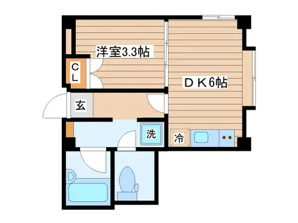 メゾンセノーテ(1DK/2階)の間取り写真