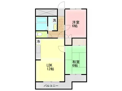 マンション桂A(2LDK/1階)の間取り写真