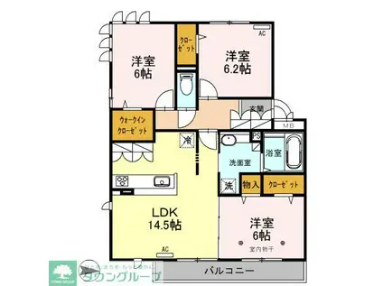 ロイジェントパークス レイクタウン III L(3LDK/2階)の間取り写真
