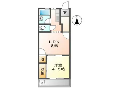 ハイムブトウジゅ(1LDK/2階)の間取り写真