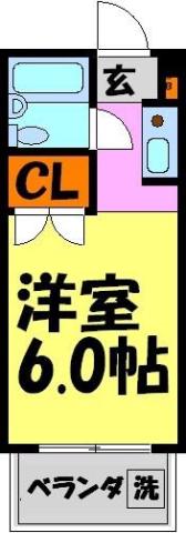 プティメゾン花屋敷(1K/2階)の間取り写真
