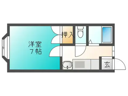 プレジオ松ヶ枝(1K/1階)の間取り写真