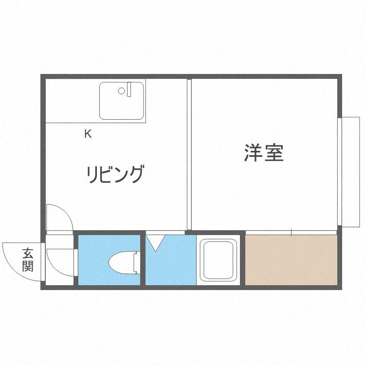 東16ハイツ(1DK/3階)の間取り写真