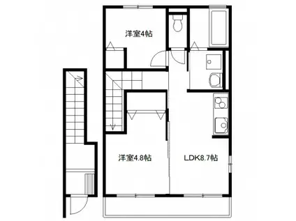 サントハイム(2LDK/2階)の間取り写真