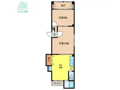 伊集院ビル(3SDK/2階)の間取り写真