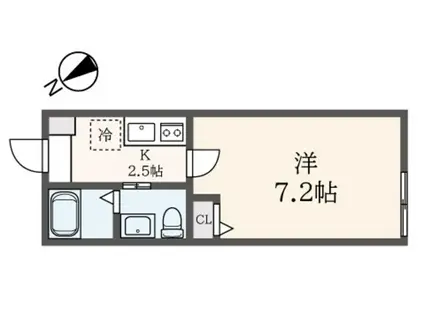 ラ・シャンス旭町(1K/1階)の間取り写真