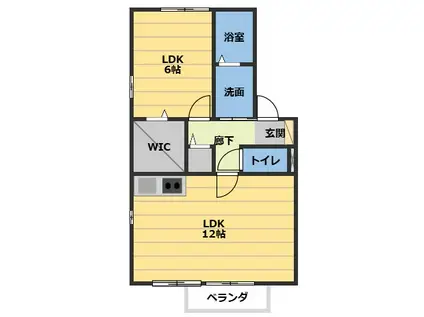 アルメリア(1LDK/2階)の間取り写真