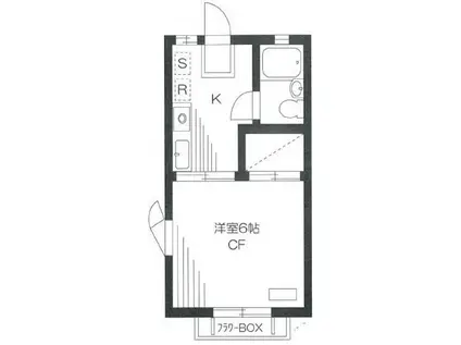 ジュネスK(1K/2階)の間取り写真