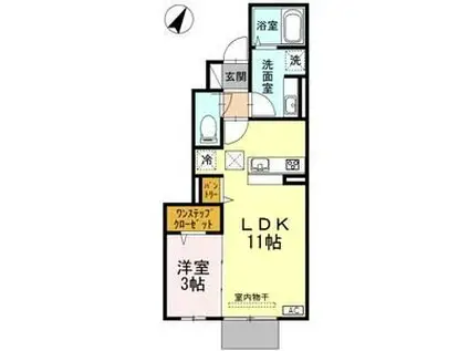 フジレスト(1LDK/1階)の間取り写真