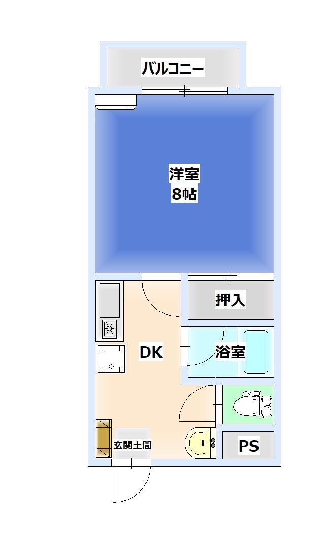 コーポアプリコット(1K/2階)の間取り写真