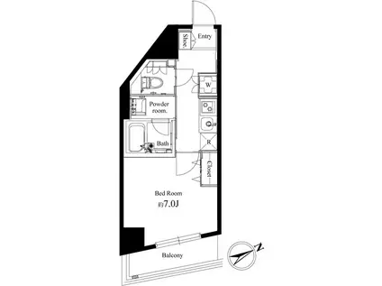 ハーモニー レジデンス 早稲田(1K/4階)の間取り写真