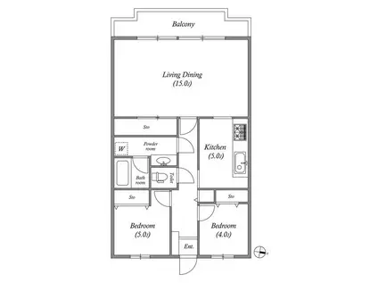 市川東レジデンス(2LDK/6階)の間取り写真