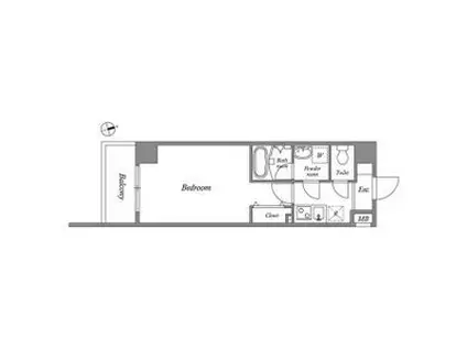 クオリタス浅草(1K/6階)の間取り写真