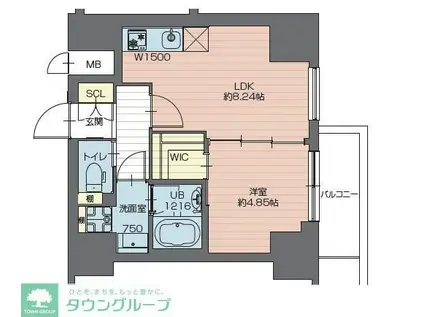 プレジオ西新井(1LDK/2階)の間取り写真