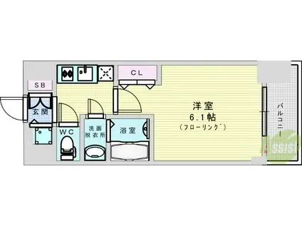 エスリードレジデンス新大阪プライム(1K/3階)の間取り写真