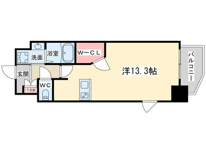 ラドゥセール梅田ウエスト(ワンルーム/7階)の間取り写真