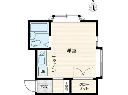 サヅカハイツ(ワンルーム/1階)の間取り写真