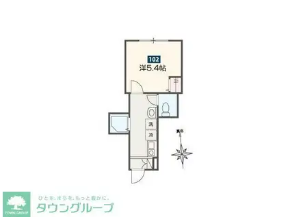 MELDIAノイエ(1K/1階)の間取り写真