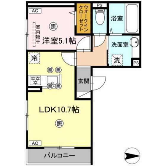 ラルゴ スターダスト(1LDK/3階)の間取り写真