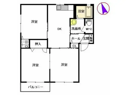 セゾン菜の実(3DK/2階)の間取り写真