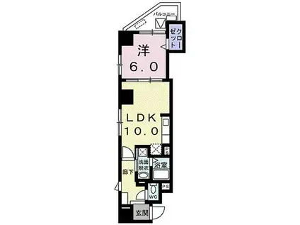サンブルーム赤坂(1LDK/4階)の間取り写真