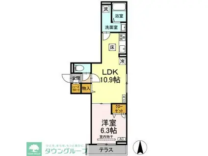 D PAINA 今井南町(1LDK/1階)の間取り写真