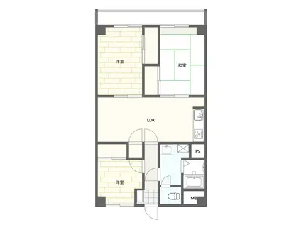 根岸台ハイツ(3LDK/4階)の間取り写真