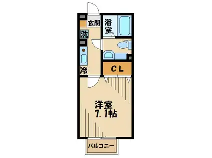 クレールメゾンI(1K/2階)の間取り写真
