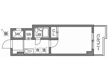 ビエント宮崎台(1K/2階)の間取り写真