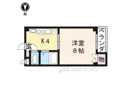 カーサ清明(1K/3階)の間取り写真