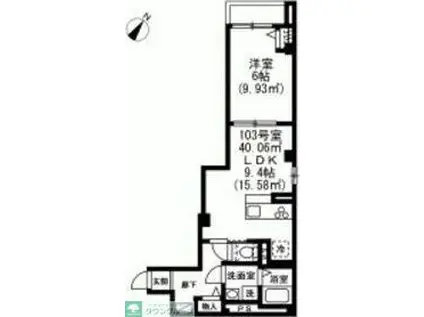 カーサスミレトレス(1LDK/3階)の間取り写真