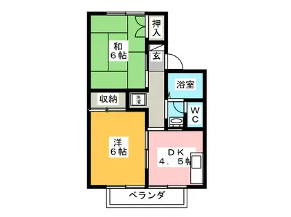 シャルムマツナガ(2DK/2階)の間取り写真