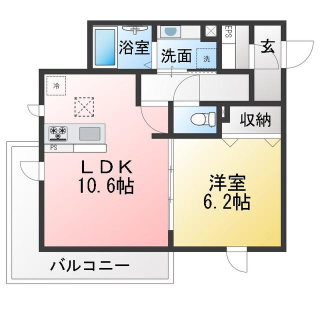メゾンクレール(1LDK/3階)の間取り写真