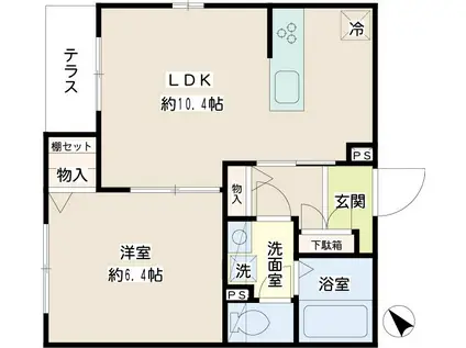 ステラマリス横浜(1LDK/1階)の間取り写真