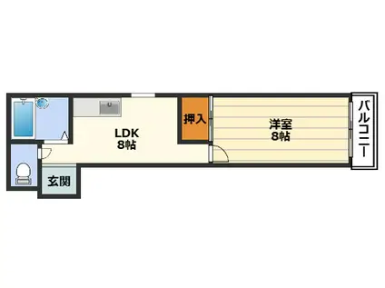 KTI南森町(1LDK/6階)の間取り写真