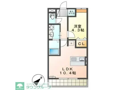 サンシャイン勝田台(1LDK/3階)の間取り写真