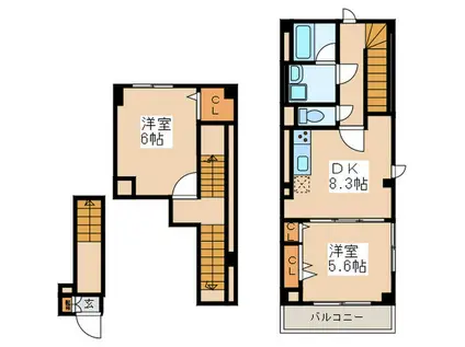 HONU OHAMA(2DK/2階)の間取り写真