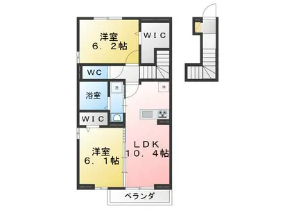 D-ROOM石神井台4丁目PJ A棟・B棟(2LDK/2階)の間取り写真