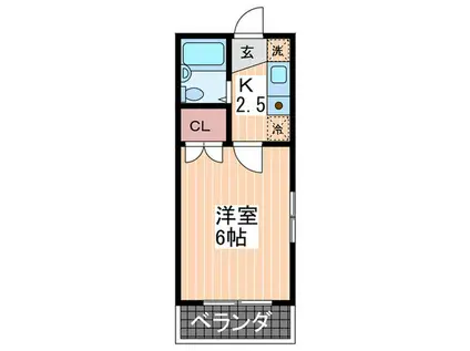 リバージュ山下(1K/3階)の間取り写真