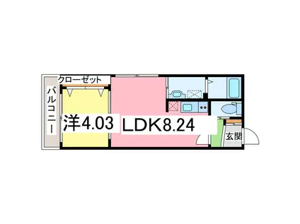 フェリーチェVI(1LDK/3階)の間取り写真