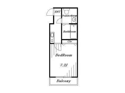 ルミエール幕張I(1K/2階)の間取り写真