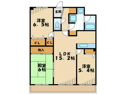 ビュープラザ青葉台(3LDK/2階)の間取り写真