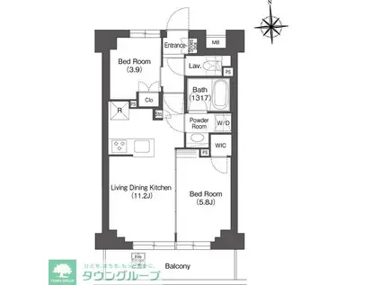 バウスステージ練馬豊玉(2LDK/4階)の間取り写真