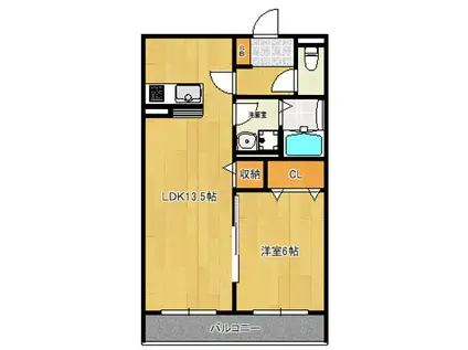 レジェンドヒル(1LDK/2階)の間取り写真