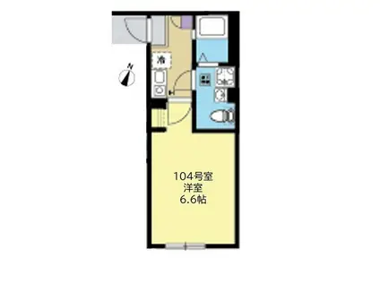 シー. ビー. グレイ東林間(1K/1階)の間取り写真