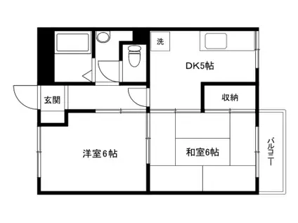 アーバンハイツ三精(2DK/4階)の間取り写真